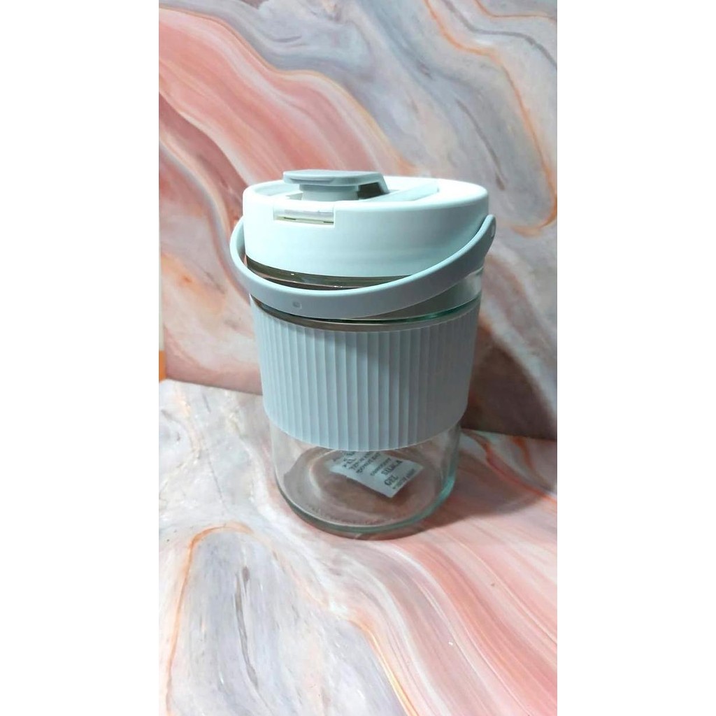 Toples Kaca Kopi Biji-Bijian Fermentasi Acar Double Open Glass Sealed Lid Pickle Jar With Handle