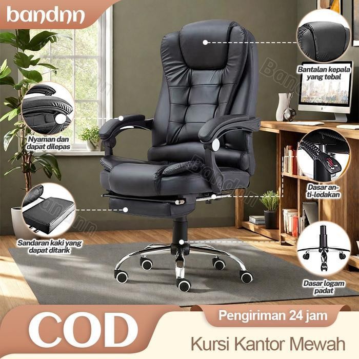 Kursi Kantor Kulit Kantor Pijakan Kaki Sandaran Kepala Bantal Kepala Pijakan Kaki Baja Kursi Kantor 