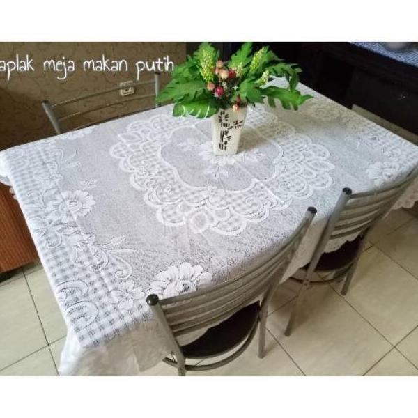 (PROMO) TAPLAK MEJA PUTIH / TABLECLOTH / TAPLAK MEJA MAKAN KAIN BERKUALITAS / TAPLAK MEJA PANJANG PE