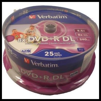 Verbatim DVD+R DL Printable / DVD Double Layer 8.5GB / DVDR Plus CB25