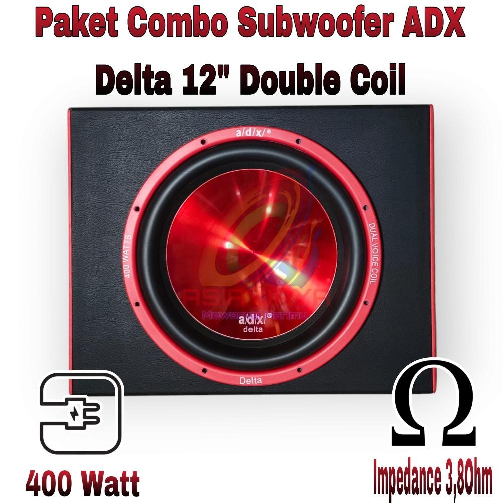 Terlaris Paket Combo Speaker Subwoofer Adx Delta Red 12 Inch Double Coil Plus Box 12 Inch
