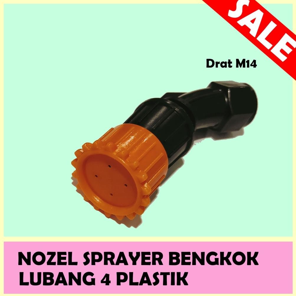Nozel Spuyer Sprayer Tangki Elektrik Lubang 4 Bengkok Plastik
