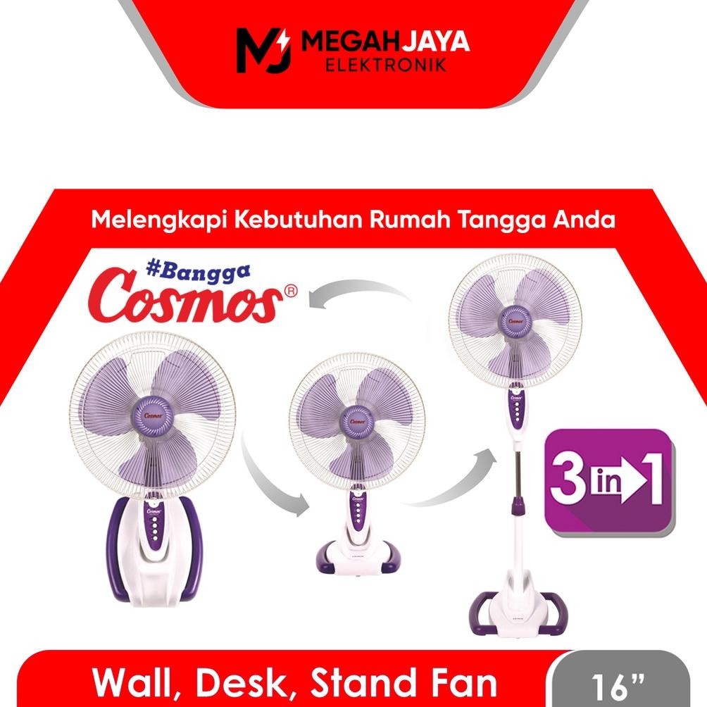 Terlaris [Cod Ready] Cosmos 3 In 1 Stand Fan , Desk Fan , Wall Fan / Kipas Angin 16 So 33 / 16-So33 