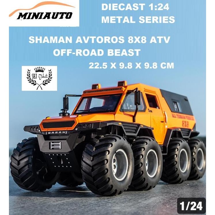 Diecast Mobil SHAMAN AVTOROS 8x8 - Mainan Truk Offroad ATV Monster 1:24 Termurah