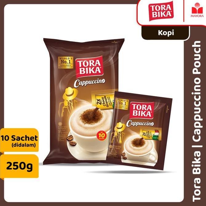 

original torabika cappuccino pouch - 10 sachet x 25gr kopi instan creamy foam