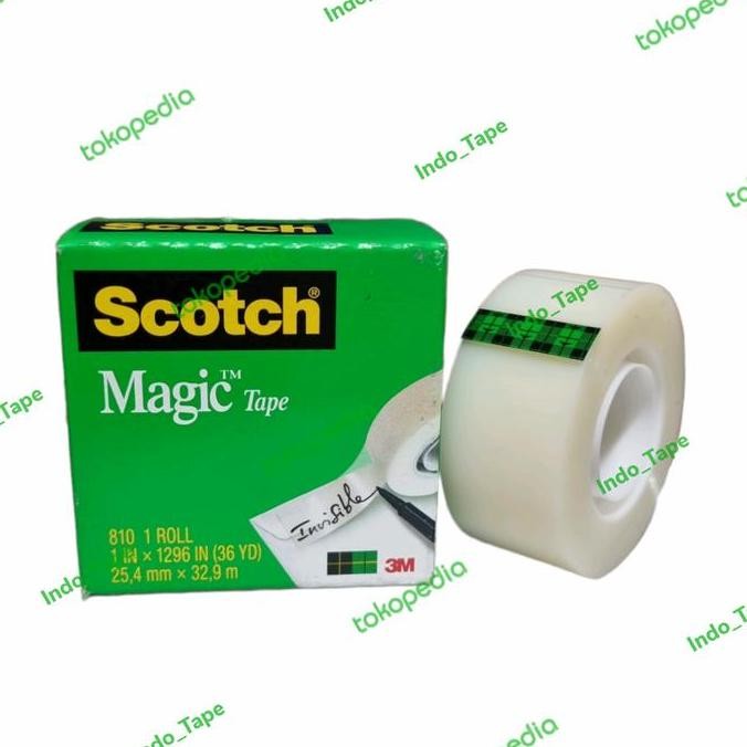 

promo 3m scotch magic tape 810 1inch x 36yd isolasi transparan premium