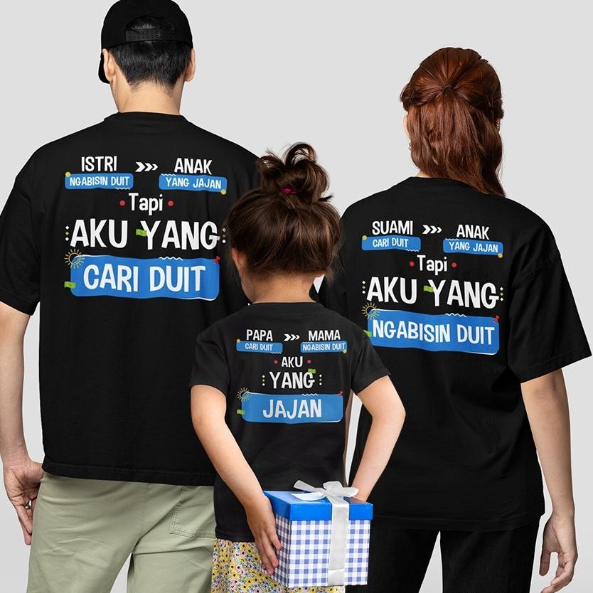 KAOSBRO - Kaos CARI DUIT - NGABISIN DUIT - JAJAN ANAK  - 100% Cotton Combed - Kaos Keluarga - Kaos U