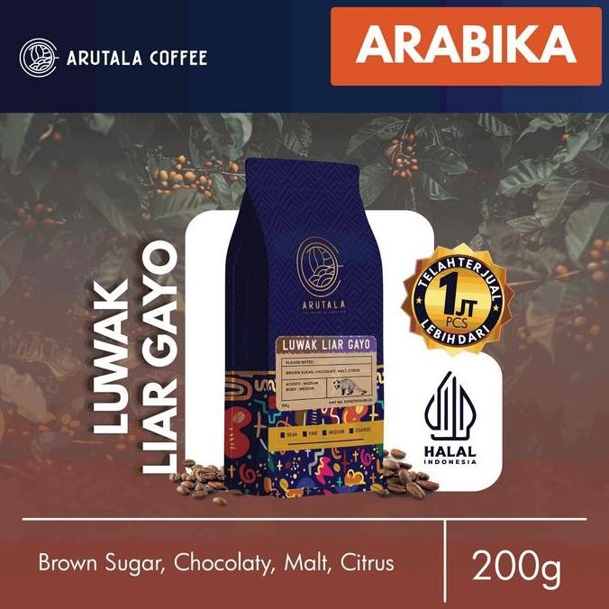 

READY ARUTALA KOPI ARABIKA GAYO LUWAK LIAR 200GR | KOPI SPESIAL PREMIUM GAYO