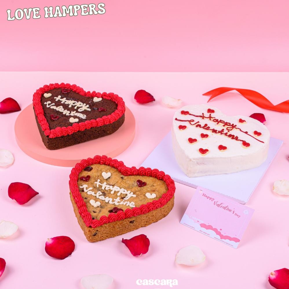 

Promoo!! Cascara Cookies - Kue Custom Kue Hati Love Cokelat Brownies Soft Cookies Tulisan Cream Giftset 16cm