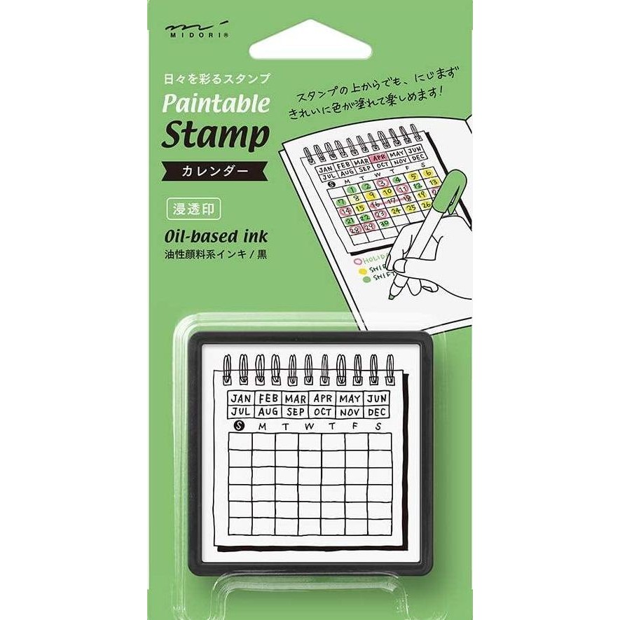 

Midori Stamp Self Ink - Calender Pattern - For Notebook And Journal