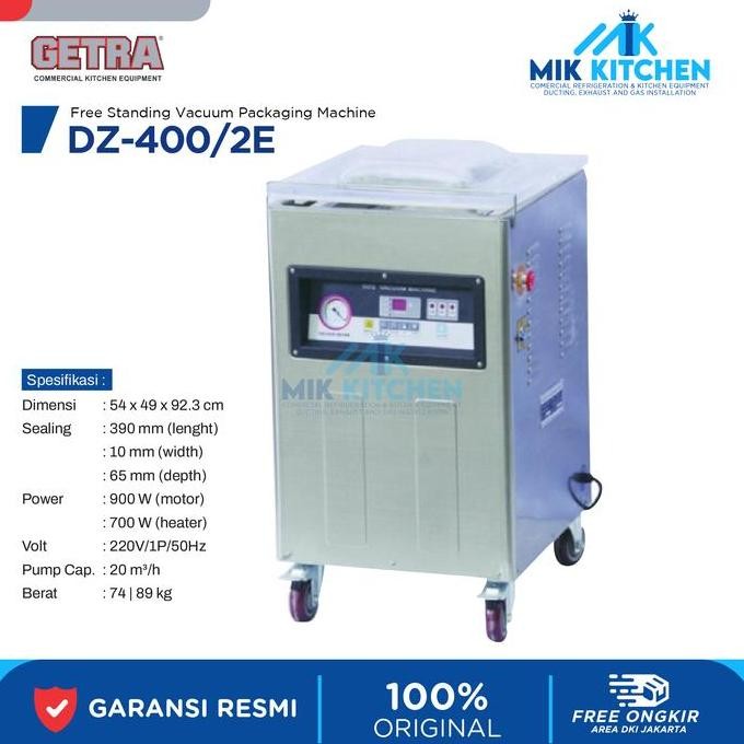 Getra Portable Vacuum Packaging Free Standing Dz-400/2E / Dz 400 2E