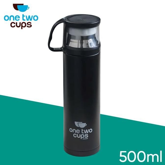 Botol Minum Termos One Two Cups Air Panas Dingin Dengan Gelas Penutup 500Ml - Sus304