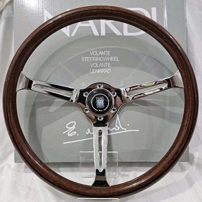 N Stir Nardi Kayu Wood 15 Inch Chrome/Hitam Nardi Torino Wood 15" Import Like Original Aksesoris