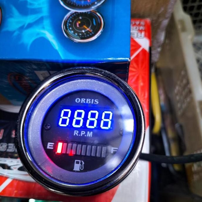 Produk Baru RPM & Ampere Bensin Digital LED Universal Motor Speedometer Variasi