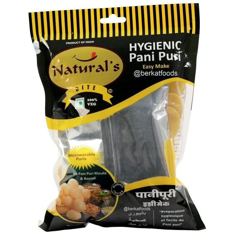 

] Pani Puri Hygienic Set Kit Natural's Bite / Kerupuk Dry, Boondi & Bumbu Kuah Masala Lengkap India Naturals Vegetarian