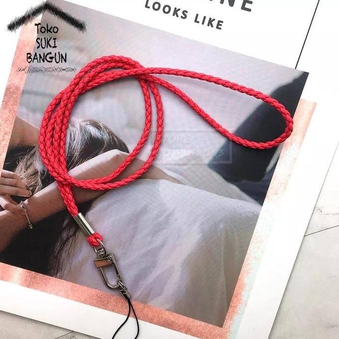 

Tali Lanyard Name Tag Id Card Pu Leather Elastis Colorful Nt-004 Original