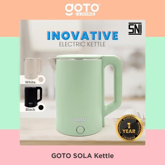 Goto Sola Electric Kettle Teko Listrik Pemanas Air Stainless Steel