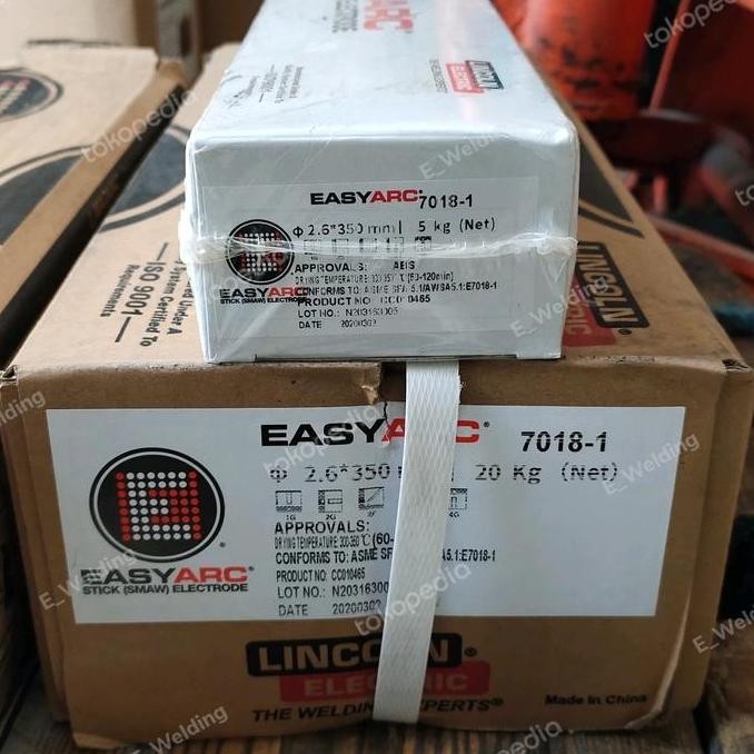 Kawat Las Lincoln Easy Arc E7018-1 Packing 20kg/Dus
