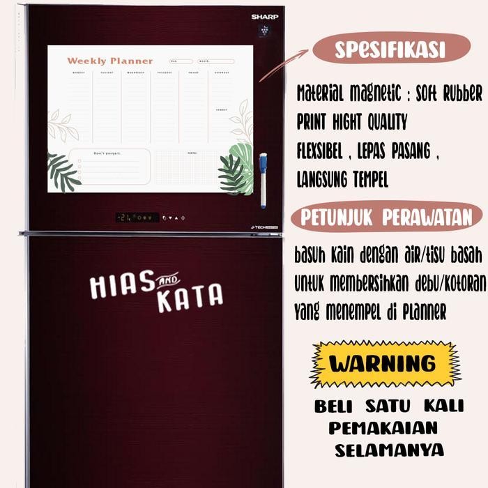 

SWG Daily Planner magnetic weekly planner magnet tropical (free sipdol)