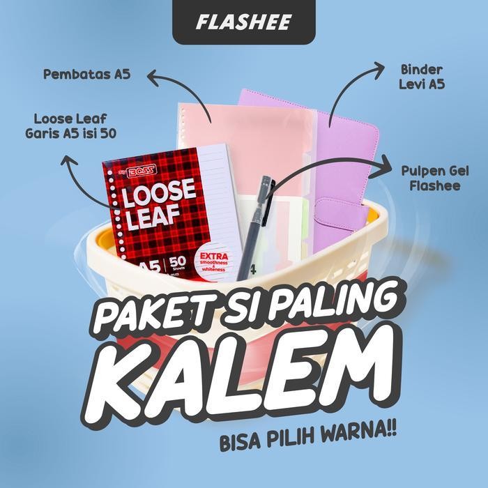 

SWG Flashee Binder Paket Sekolah Set 4IN1 Paket Binder Kampus Kuliah Sudah Termasuk Buku Tulis