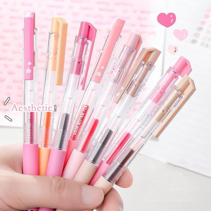 

SWG 16 Colors Pulpen Aesthetic Gel Pen Warna Warni Pena Pen Retractable Penanda Alat Tulis Pink Sekolah