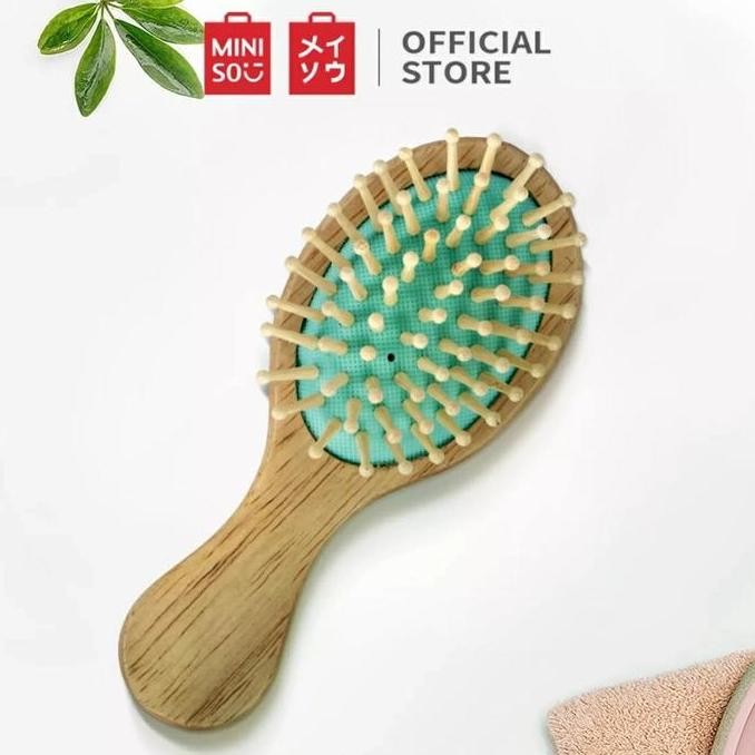 Miniso Sisir Anti Kusut Wooden / Sisir Anti Kusut Anak Perempuan Kayu