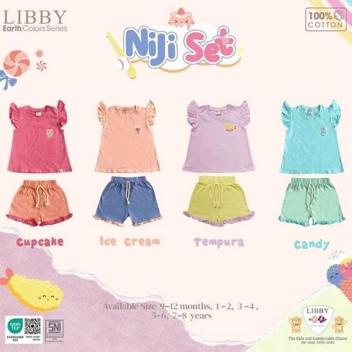 [1 Psg] Niji Set Girl Series Libby Baby , Set Cotton Sablon Mixed