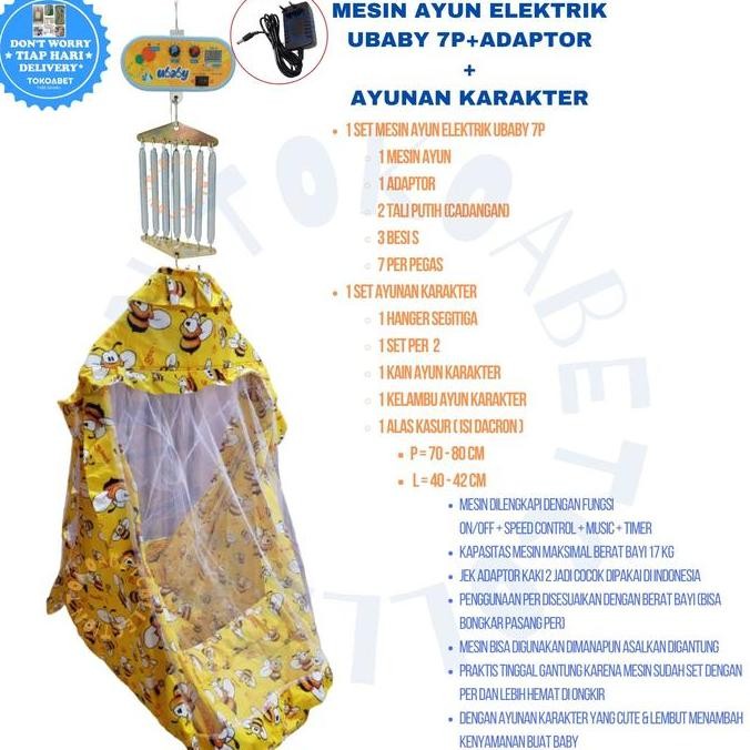 Paket Ayunan Elektrik Mesin Ayun Bayi Dan Set Ayunan Karakter Tokoabet