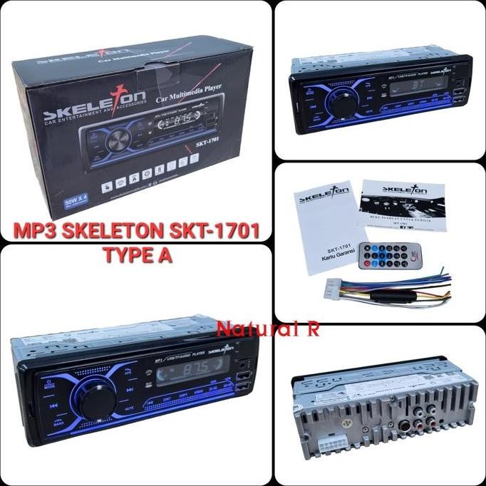 * Headunit Tape Mobil Mp3 Skeleton Skt-1701 / Skt 1701 2 Usb Slot *