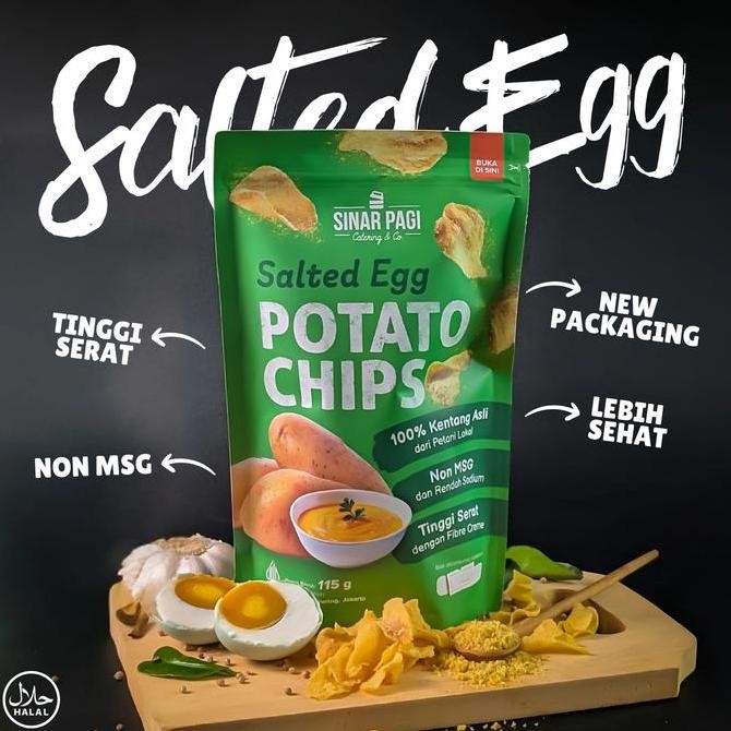 

Produk Baru!! Keripik Kentang Rasa Telur Asin Snack Sehat Gurih Salted Egg Chips