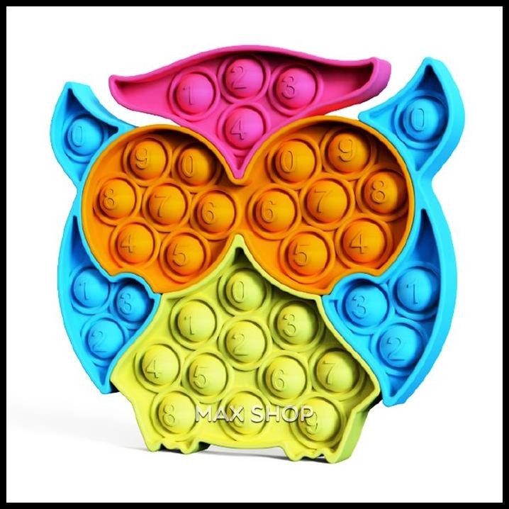 Fidget Push Bubble Pop It Puzzle Owl Burung Hantu Mainan Anak Tiktok