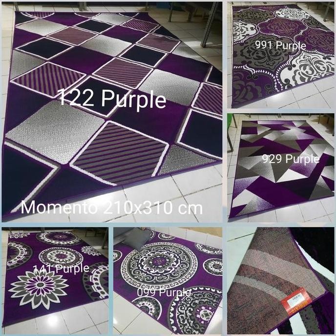 Karpet Permadani Besar Jumbo Momento 210x310 cm Ungu Violet Purple