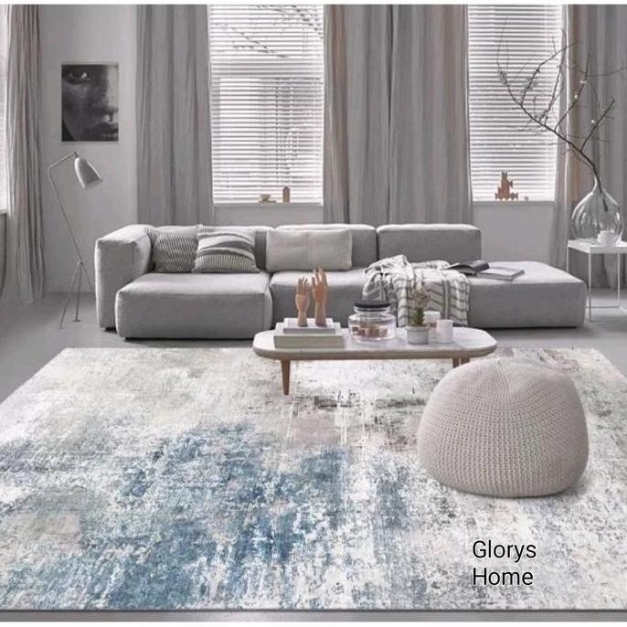karpet lantai ruang tamu minimalis modern abstrak