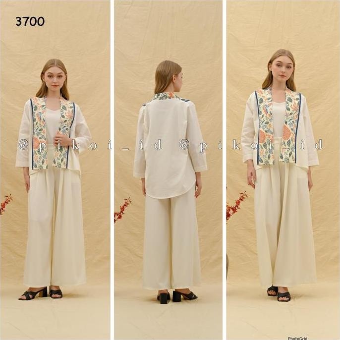 Cardigan batik wanita modern seragam kantor / outer batik etnik polos