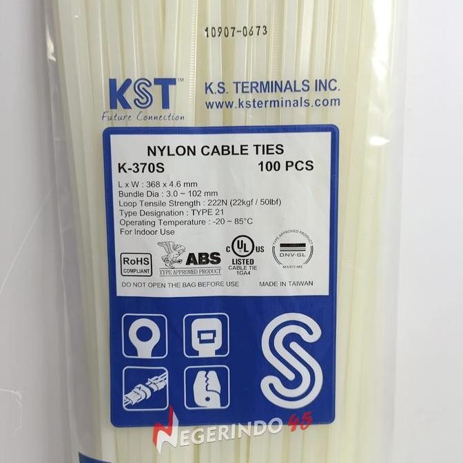 

KST KABEL TIS 300 370 x 4.6 7.6 CABLE TIE TIES / PENGIKAT KABEL