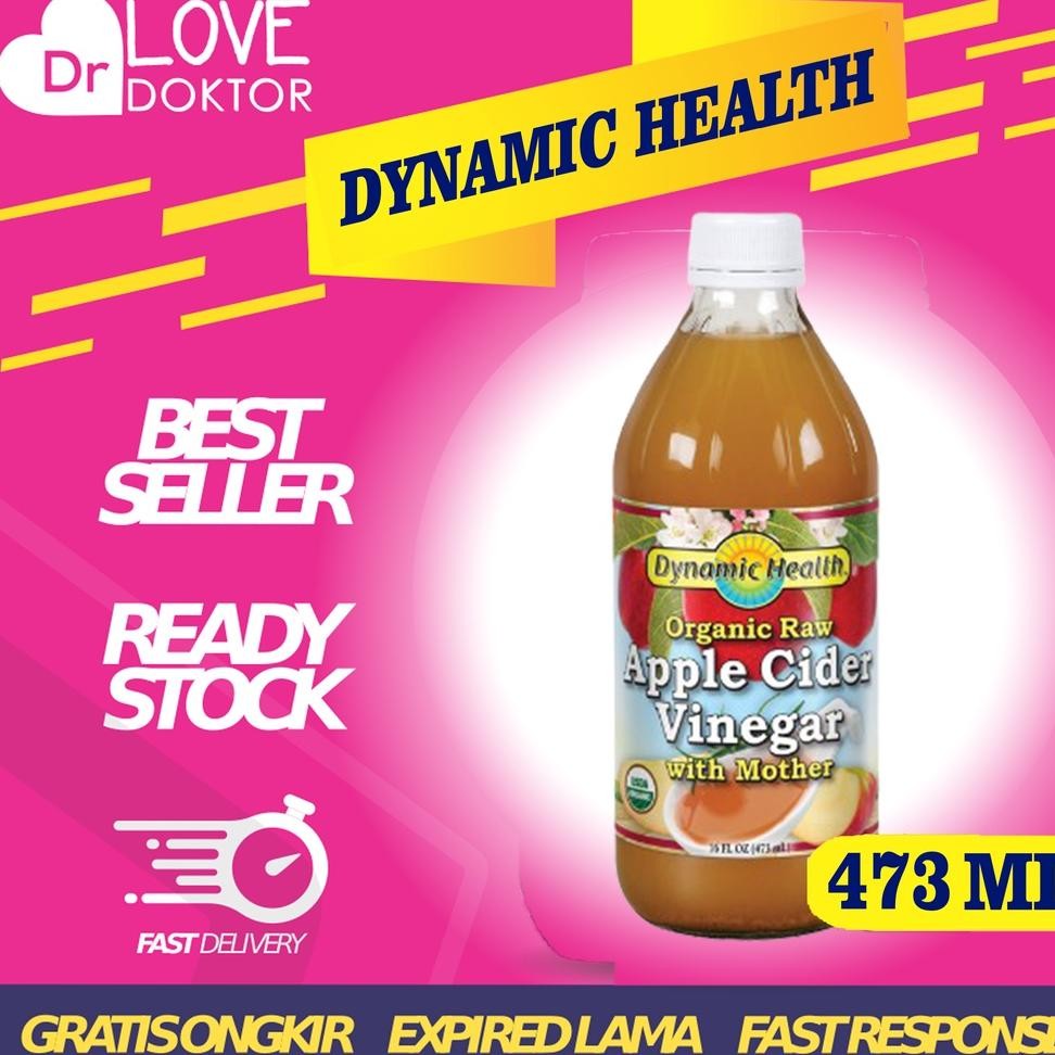 

Dynamic Health Organic Raw Uned Cider Vinegar With Mother Organik Cuka Apel Enzim 473 Ml