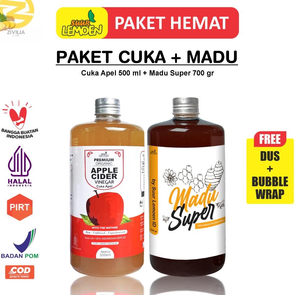 

Suur Lemeon Paket Asam Lambung Sehat Bundling Cuka Apel Ml Dan Madu Hutan 700Gr