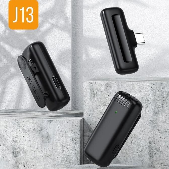 J13 Mikrofon Wireless Lavalier Lapel System Android iOS Terlaris