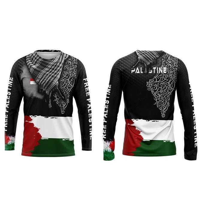 Kaos Jersey Palestina Lengan Panjang Dryfit Sublimasi Nugi