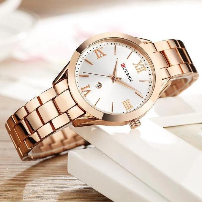 Jam Tangan Wanita Analog Tali Stainless Steel Curren 9007