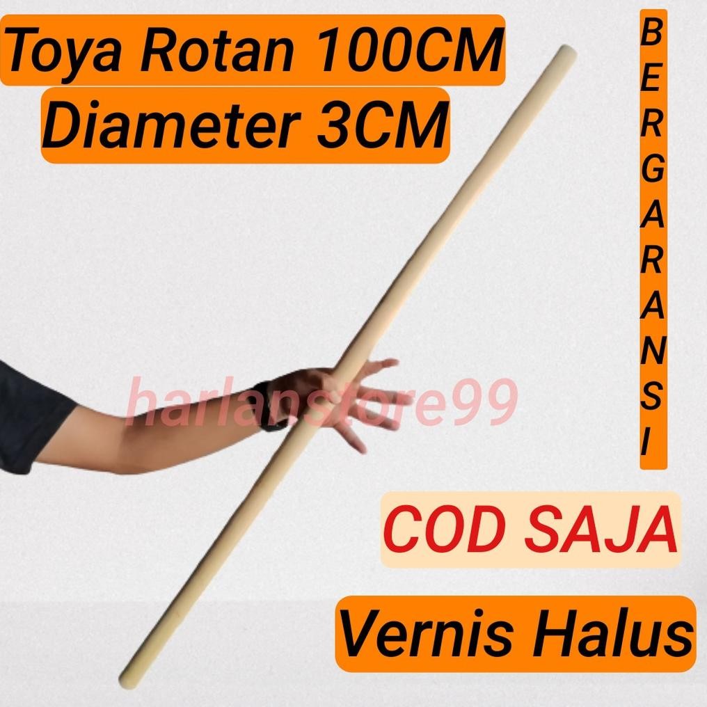 TONGKAT KAYU - TONGKAT ROTAN - TOYA ROTAN - TOYA SILAT ROTAN 100CM Nugi