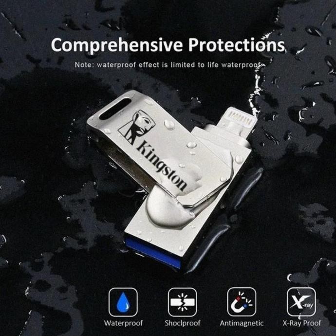 OTG Flashdisk 1TB IOS, Ipad, PC USB 3.0 2 in 1 Prata OTG Pen  Iphone