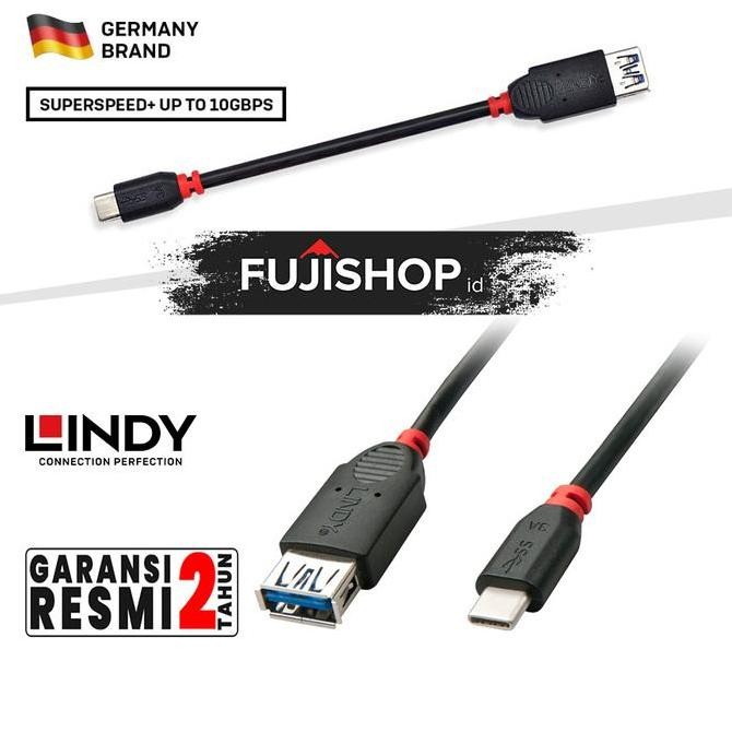 LINDY 41895 Kabel USB 3.1 Type C to A Female OTG Extension 0.15M