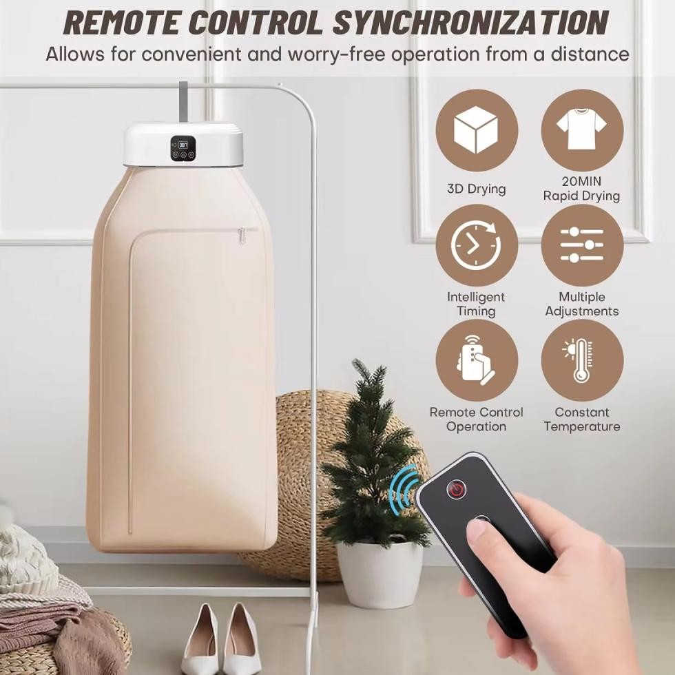 Mesin Pengering Pakaian Portabel Pemanas Pengering Pakaian Lipat Listrik Pengering Otomatis Untuk Pa