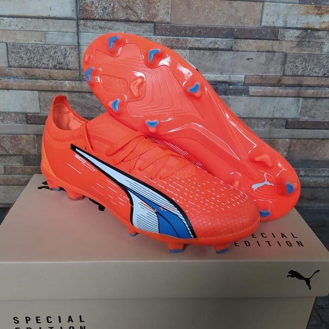 Sepatu Bola Puma Ultimate Orange Blue FG - Sepatu Soccer puma Terlaris
