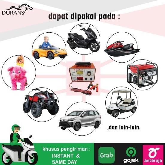 BATERAI CHARGER AKI 12A STANLEY I MESIN CAS AKI IMOTOR MOBIL,DLL TRAVO