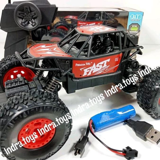 Baru Mobil RC Offroad 1:18 Remote Control Ban Karet Baterai Cas