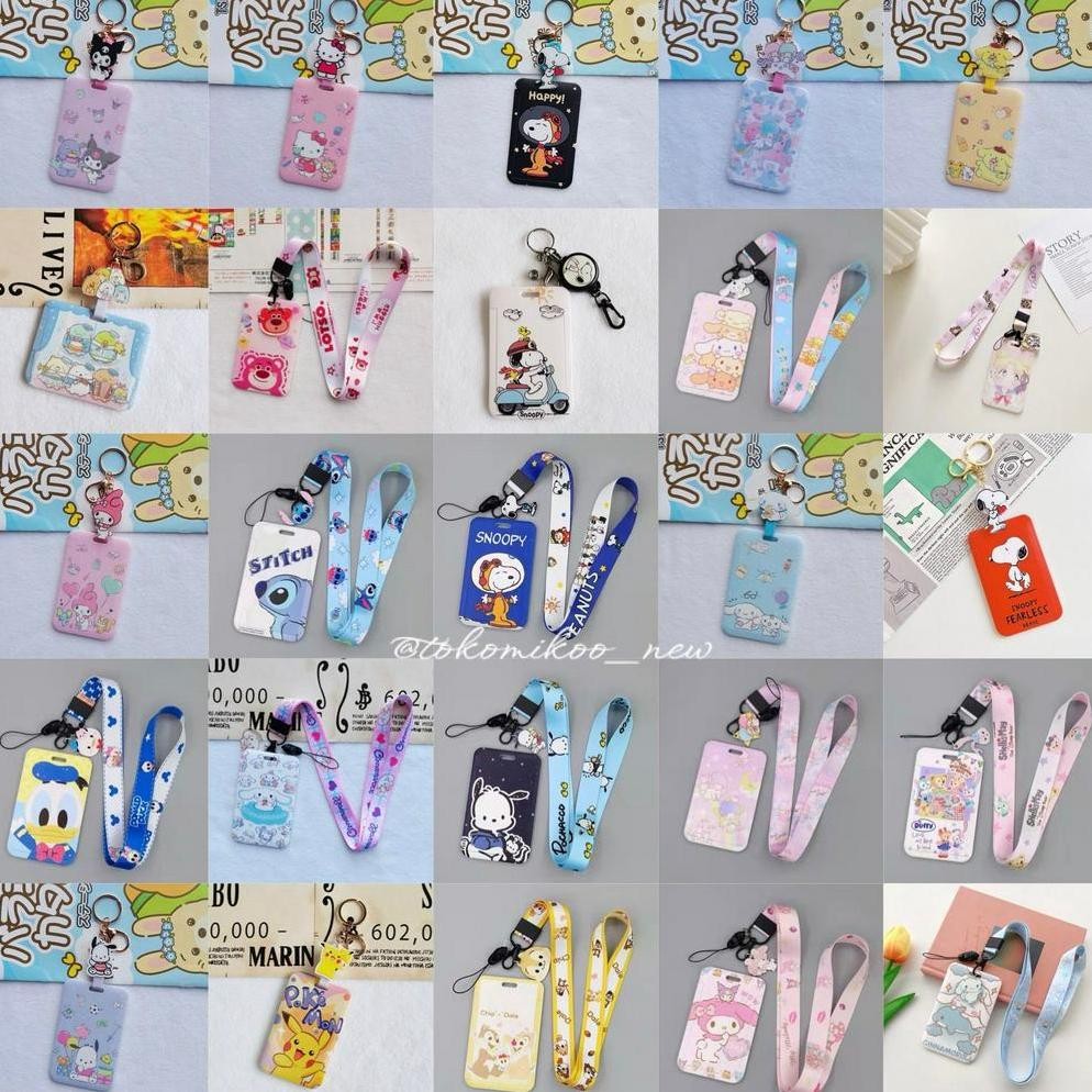 

Readyy!! Lanyard ID Card Tali Gantungan Kartu Card Holder Name Tag Karakter Pikachu Sailoor moon Snoopy Cinnamoroll Shellie May Pochacco Pooh Sumikko Donald Chip & Dale Lotso Stitch My Melody Little Twin Star