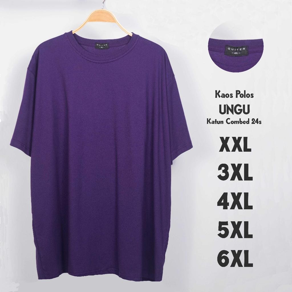Sg Kaos Polos Jumbo Pria Ungu 24S Big Size Xxl 3Xl 4Xl 5Xl 6Xl