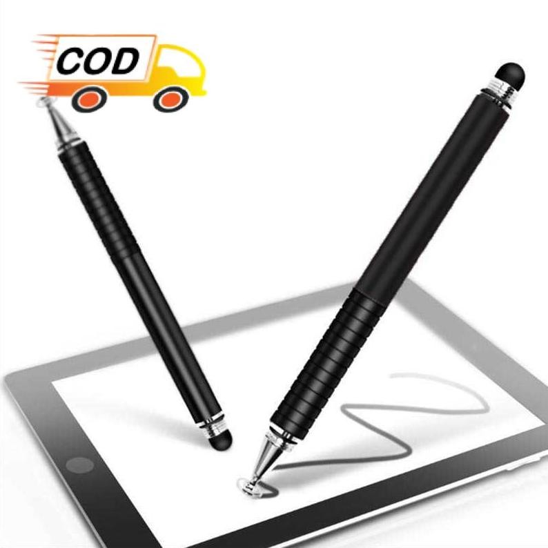 (SUPER DISKON) Stylus Pen Android Iphone Alumunium 2in1 Ujung Lancip Tumpul Elegan Multifungsi